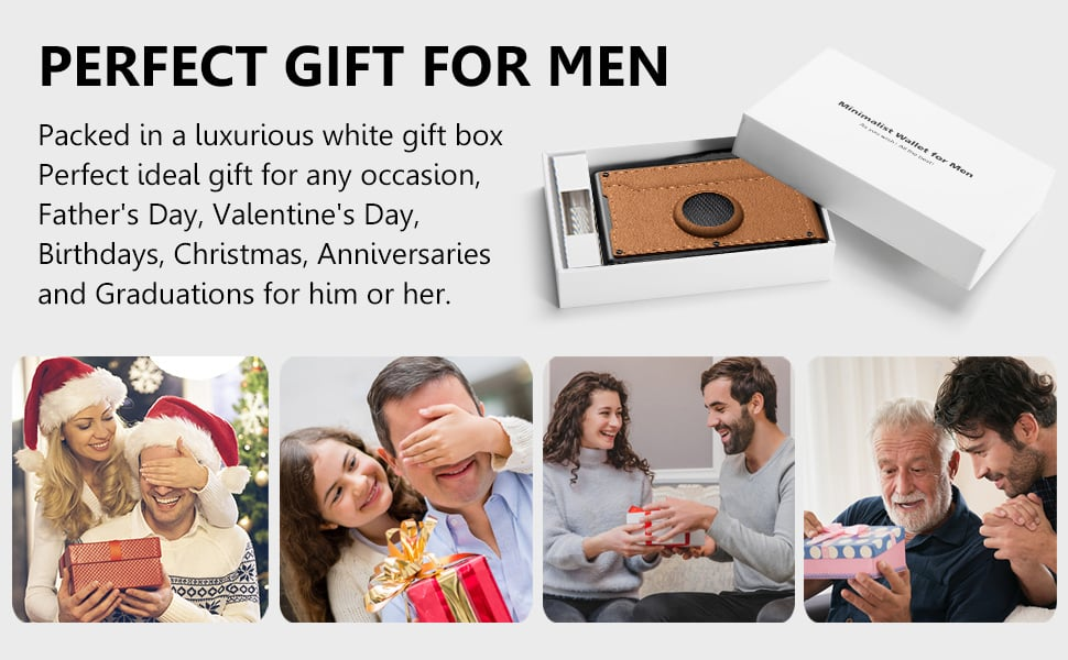 ✨AirTag Wallet - with a flip-up aluminum case, money clip, thin leather slot, credit card holder, RFID protection, minimalist bifold wallet.